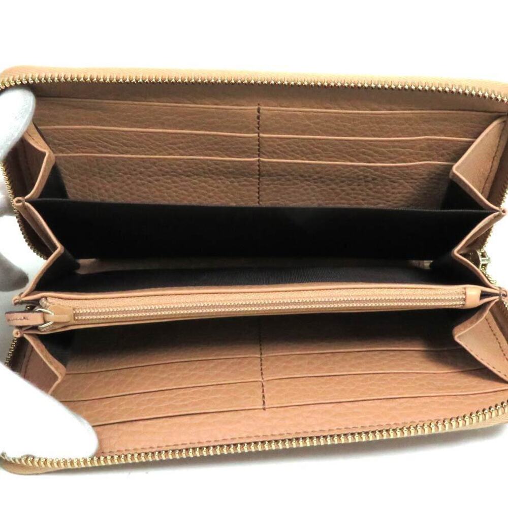 Gucci Soho Zip Around Long Wallet Beige Leather - Picture 4 of 5